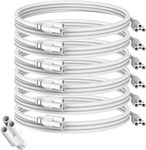 JESLED T5 T8 Extension Cords, 5ft Linkable Wire Cable Conenctor, 60" 3-Prong Extended Power Cable for Integrated LED Tube Light, Single LED Shop Garage Light Fixture, Under Cabinet Lights (6P)