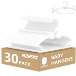 HGYZE Baby Nursery Closet Hangers, Ultra-Thin Non-Slip and Extendable Laundry Infant Pant Hanger for Newborn Clothes, 30pcs Adjustable Children Coat Hanger for Girl Boy Toddler Kids Child (white)
