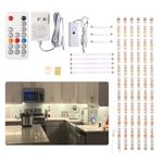 WOBANE Under Cabinet Lighting Kit, 6PCS 20inch LED Strip Bars with 24W Adapter,RF Remote, Super Bright Light for Kitchen Cabinet,Under Desk,Counter Lighting, 4000K Natural White,1500 Lumen,Dimmable