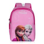 Priority Disney Princess Elsa And Anna Printed Polyester School Backpack For Kids | 4.5 to 7 Years | Specially School Bag For Girls (14 inch | Small | Light Pink)