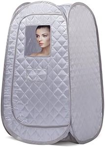 Smartmak Portable Steam Sauna Tent, Full Body Personal Home Spa, Lightweight Foldable Steam Room for Detox Therapy, Steamer NOT Included (L 31.5” * W 31.5” * H 55.2” Grey)