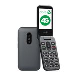 Doro - Leva E20 4G Flip Phone for Seniors – Large 2.8" Display, High-Contrast Keys, Loud & Clear Sound, HD Voice, Camera, Assistance Button – with Charging Cradle – Black