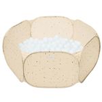 3 Sprouts Kids Ball Pit – Pop-Up Indoor Outdoor Ball Pits for Toddlers – Large Foldable Ballpit Pool - Active Play for Baby Babies Small Toddler Kid (Balls Not Included) (Terrazzo Beige)