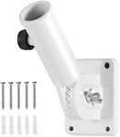 BONWIN Flag Pole Holder Brackets, 1" Flag Pole Mounting Bracket with Hardwares for House Wall Porch, 1" Inner Diameter, 180° Adjustable Multi Positions, Aluminium Alloy(1 Pack White, Multi-Positions)