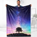 Galaxy Tree of Life Blanket Gifts - Colorful Aesthetic Starry Sky Throw for Women Kids Men Adults Bedroom Living Room Decor Soft Bed Couch Birthday Christmas Lightweight Blanket 50"x60"