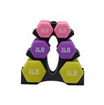 Kakss Supreme Quality Neoprene Dumbbell With Stand (20 Pound Total 3Pair-2Lb+3Lb+5Lb), 9.09 Kilograms