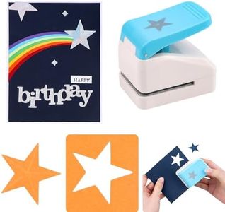 Briartw 3D Star Embossing Punch with Score Lines - 5 Pointed Star Craft Punch Tool for Paper, DIY Scrapbooking, Greeting Card Making, and Journaling