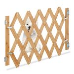 Relaxdays Safety Gate, Barrier, Extendable up to 108.5 cm, 47.5-60 cm high, Bamboo, Stair & Door Dog Guard, Natural, 90% 10% Iron