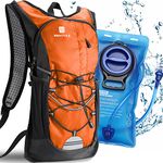 BBAIYULE® hydration backpack with hydration bladder 2L, BPA-free| Water backpack |cycling backpack with hydration system |running backpack ultra light 380g | biking,hiking,walking (Orange+blue)