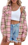 Zeagoo Women's Flannel Shirts Casual Loose Long Sleeve Classic Plaid Button Down Shirts for Fall