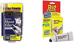 The Big Cheese Ultra Power Electronic Mouse Killer (Quick, Humane Electric Mouse Trap) & Rat and Mouse Food Bait (26 g) - Poison-Free Rodent Bait Attractant