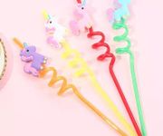 BRIKSHI Unicorn Drinking Straws Creative Cartoon Straws Props Birthday Celebration Carnival Party Supplies_PO4 (Color and Design May Very)