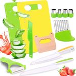 OLANRUN Kids Knife Set for Cutting,Montessori Kitchen Tools for Toddlers,Serrated Safe Knive,Wooden Knife,Crinkle Cutter,Cutting Board,Peeler,13 PCS Real Cooking Gifts Set for Kids Girls Boys Toddlers