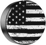 AmFor National Flag Spare Tire Cover, Universal Fit for Jeep, Trailer, RV, SUV, Truck,Tough Tire Wheel Soft Cover, Camper Wheel, Weatherproof Tire Protectors (Flowergrey, 17 inch for Tire Φ 32"-33")