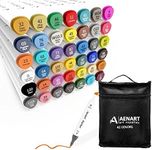 Alcohol Markers, 42 Art Markers with Dual Tip, Permanent Graphic Marker Pens for Kids Adults, Art Pens for Drawing Sketching Graffiti Manga Anime Design
