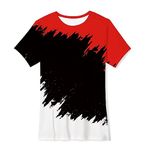 uideazone Boys Girls T-Shirts Funny Black Red Graffiti Short Sleeves Novelty Graphic Tees for Summer Autumn