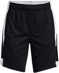 Under Armour Girls Baseline 6" Basketball Shorts, (001) Black / / White, Large