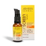 Jovees Sunscreen Face Serum SPF 65 with Green tea, Carrot and Sunflower extract, Broad spectrum Sun protection, Light weight & Water Resistant- For Oily & Acne Prone Skin - 30ml