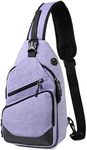 Sling Bag for Men Women,VASCHY Water Resistant Sling Backpack Shoulder bag Lightweight Crossbody Chest Bag Multipurpose Daypack for Hiking/Sports/Travel/Outdoor Purple