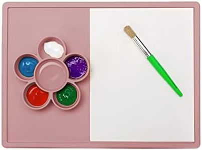 ezpz Play Mat - 24 Months+ (Blush) - Silicone Suction Placemat for Toddlers + Preschoolers - Flower Compartments Ideal for Snacks and Crafts