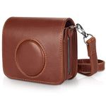 Phetium Protective Case Compatible with Fujifilm Instax Mini EVO Hybrid Instant Camera-PU Leather Bag with Adjustable Shoulder Strap (Brown-I)