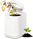 Ouaken 4L Electric Composter for Kitchen, Smart Countertop Compost Bin, Odorless | Low-Noise | Auto-Cleaning | Turn Food Waste into Fertilizer, Indoor Food Waste Compost Machine, White