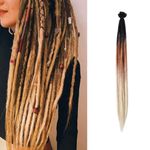 MISS LIRENN® 24" SE Thick Dreadlock Extensions Crochet Dreads Of Synthetic Hair Hip Hop Style For Women and Man (6 Dreadlocks), Multicolor (Multicolor 2)