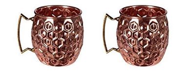 Rustik Craft- Vinatge to Vogue Copper Mug || Moscow Mule Vodka Drinkware Barware Mug || New Year & Corporate Gift Item || Best for Parties 320 ML (110z) Capacity 200 Grams || Set of 2