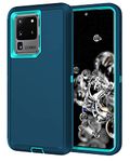 I-HONVA for Galaxy S20 Ultra Case Shockproof Dust/Drop Proof 3-Layer Full Body Protection [Without Screen Protector] Rugged Heavy Duty Durable Cover Case for Samsung Galaxy S20 Ultra, Turquoise