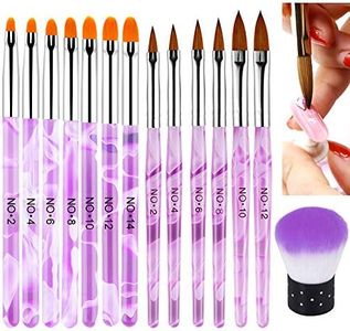 EBANKU 14 Pezzi Pennelli per Unghie，spazzola di arte del chiodo per Nail Art Design, Pennelli Smalto Brush Pen per Unghie, Pennello gel unghie in Nylon Decorazione Kit DIY