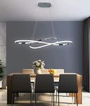Modern Pendant Light for Kitchen Island, Dimmable LED Creative Design luminaire Suspendu, Minimalism Ceiling Pendant Lighting for Dining Table, Dining Room, Living Room, Bedroom (Chrome)
