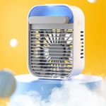 Personal Space Air cooler and humidifier, 3 Speed Personal Desk Fan, Air Conditioner Fan, Mini Air Cooler, Portable Personal Air Fan Circulator, LED Night Light for Home & Office & Outdoor