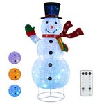 COSTWAY 3.6FT/4.2FT/5FT/6FT Lighted Christmas Snowman, Pre-Lit Snowman Ornament Xmas Decoration with 80/70/180/180 LED Lights, Christmas Holiday Decor for Home Garden Yard (with 180 Lights, 6FT)