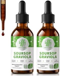 iMATCHME (2 Pack Soursop Graviola Liquid Drop for Cell Support & Regeneration, Immune System and Gut Health Support, Pure Soursop Bitters Liquid, High Absorption, Sugar/Gluten Free, Natural Flavor