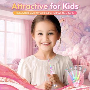 Unicorn Kids Electric Toothbrush – Pink, Soft Bristles