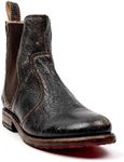 Bed|Stu Nandi Women’s Leather Short Boot - Pull On Chelsea Ankle Bootie - Black Lux - 8.5