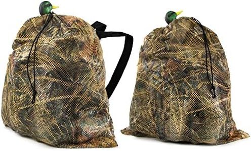 GUGULUZA Mesh Decoys Bags, Duck Decoy Bag for Goose/Turkey/Waterfowl/Pigeon Light Weight Carrying Storage Backpack for Hunting (New Camo-2 Pack)