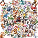 100Pcs Animal Stickers for Kids,Water Bottle Stickers,Waterproof Aesthetic Stickers,Vinyl Stickers,Non-Repeating,Decal for Boys Girls Teens Adults