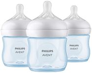 Philips Avent Natural Baby Bottle With Natural Response Nipple, Blue, 4oz, 3 pack, SCY900/23