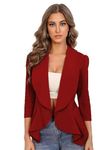 KOTTY Women's Single Breasted Relaxed Fit Shawl Collar 3/4 Sleeve Blazer