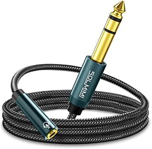 SOLMIMI 1/4 to 1/8 Headphone Adapter, 4 Feet 6.35mm Male to 3.5mm Female TRS Stereo Audio Jack Adapter Cable for Mixer Guitar Amp Piano Keyboard Amplifier Headphone Speaker (4Ft/1.2M)