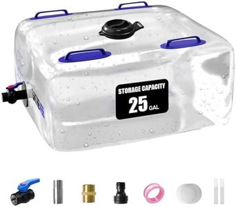 LATHEVEE Water Storage Bladder, 25 Gallon Portable Water Tank, Collapsible Water Storage Containers with Spigot, Large Capacity Water Bag for Emergency Water Storage, Garden, Camping - Transparent