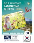 Self Adhesive Laminating Clear Sheets, 100 Micron, 50 Sheets, A4 Size (23 x 30 cm) No Heat, No Machine, Laminate Sheets Self Sealing, Contact Plastic Paper by HASHI