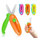 Safety Scissors for Kids, Retractable Small Scissors for Toddler Craft Ages 3-5 2-4 1-3, Cute Toddler Craft Preschool 3Pcs Stocking Stuffers for Kids Toddler Women Mom