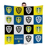 Personalised Sports & Photo Gifts Chequered Fleece Blanket Compatible with Leeds United
