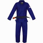 Fuji BJJ Gi - Original Brazilian Jiu Jitsu Uniform for Kids w/Free White Belt (Navy Blue, C0)