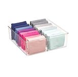 HOMANLY 4 Compartment Divided Drawer and Closet Storage Bin - Organizer for Scarves, Socks, Ties Bras, and Underwear - Dress Drawer Organizer, Shelf Organization