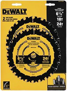 DEWALT Circular Saw Blade, 6 1/2 Inch, 18 & 24 Tooth, Wood Cutting (DWA1612CMB)