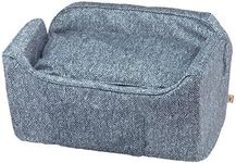 Snoozer Dog Car Seat with Storage Tray: Lookout II Dog Booster Car Seat Medium Sized Dog, Size: Large, Fabric: Palmer Indigo, Pet Car Seat to Help Car Sickness for Dogs, Removable Washable Cover
