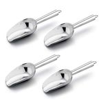 E-far Mini Scoop, 3 Ounce Stainless Steel Kitchen Utility Scoops, Ideal for Candy/Ice Cube/Flour/Sugar/Coffee Bean/Protein Powder, Food Grade & Anti Rust, Easy Clean & Dishwasher Safe (4 Pack)